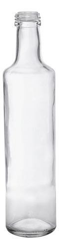 Botella Vidrio Aceite 500cc Redonda Transparente S/ Tapa X12