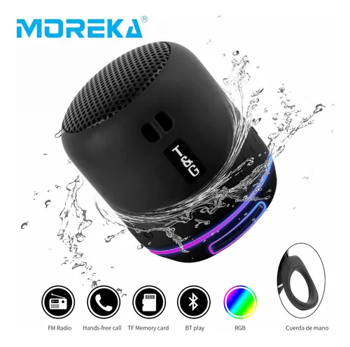 comprar Moreka-294 Altavoz Bluetooth Portátil, Mini Altavoz, Resistente Al Agua, Subwoofer, Radio, Altavoz Inalámbrico Usb Rgb (negro)