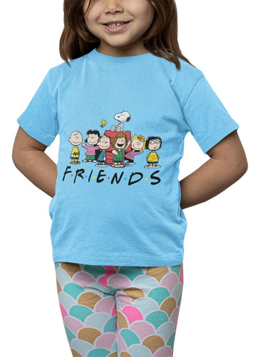 Polera Niña Snoopy Charlie Brown Friends Estampado Algodon