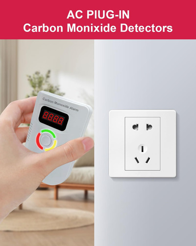 Detector De Monóxido De Carbono Con Enchufe De Ca, Alarma De