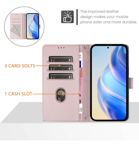 Funda De Piel Con Forma De Cara Sonriente Para Motorola Edge 60 Fusion/edge 60, Lápiz Capacitivo Con Bloqueo Rfid, A Prueba De Golpes, Tipo Cartera