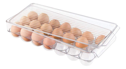 Idesign Plastic Egg Holder For Refrigerator With Handle A Aa