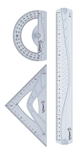 Kit Geométrico Maped Zurdos X3 Regla Escuadra Transportador