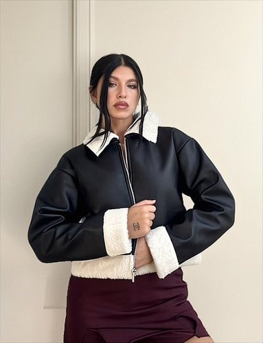 Campera Cuerina Piel Abrigado Moda Pinterest Dama Tendencia