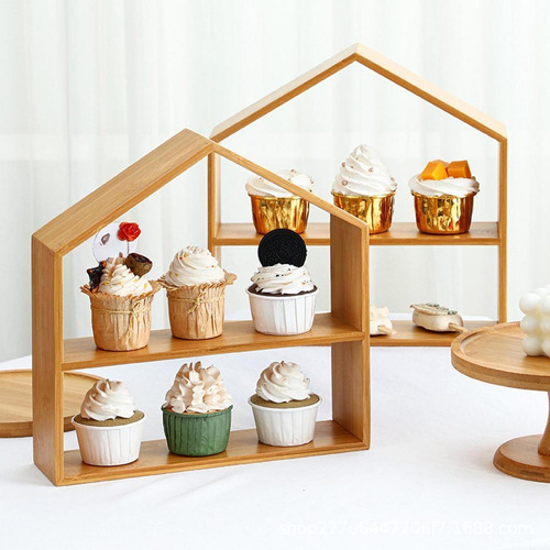 Madera De Cupcake Stand 3 Niveles De 3 Nivel