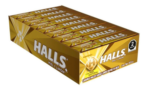 Caramelo Macizo Halls Miel Y Limón