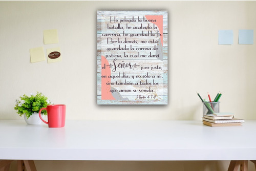 Cuadro Decorativo Texto Bíblico 2 Timoteo 4:7-8 (1pz) 30x40