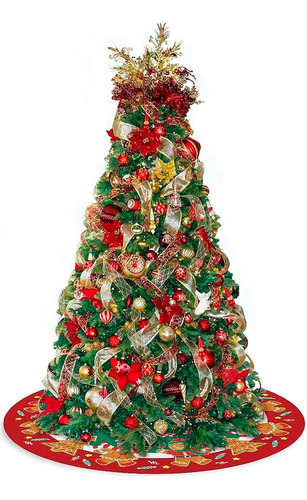 Decoración  Navidad Pie De Árbol Tapete Tela 90cm