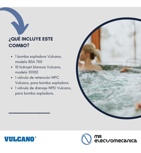 Imagen 2 de 10 de Hidromasaje Vulcano: Soplador Bsa700 + Válvulas + Jets