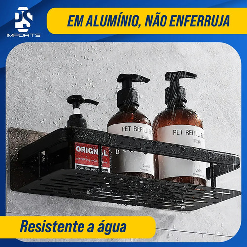Kit 2 Suporte Porta Shampoo Sabonete Banheiro Adesivo Parede