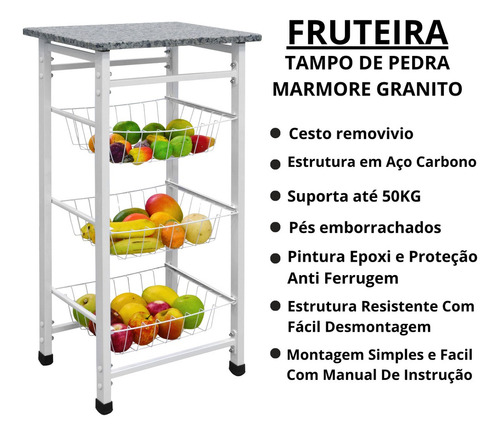 Fruteira De Chão Cozinha Para Micro-ondas Com Balcão