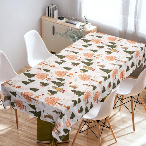 Mantel Rectangular Infantil Con Diseño De Animales Del Bosqu