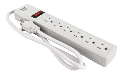 Multicontacto Sanelec 2 Entradas Usb 6 Contactos 450 Joule