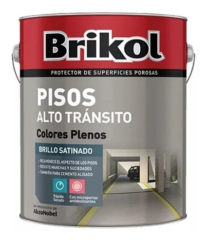 Brikol Piso Alto Transito Con Microperlas Antideslizante 4 L