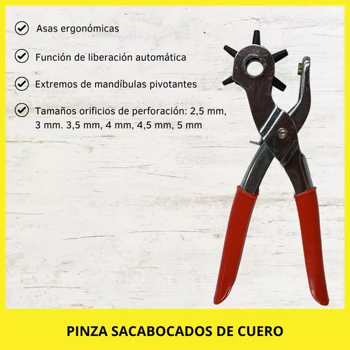 Pinza Sacabocado Profesional Para Perforar Cuero Plástico.