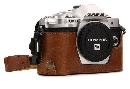 Funda Para Olympus Om-d E-m10 Mark Iii Megagear Cuero Mar...