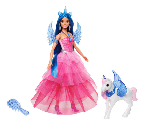 Boneca Barbie Fantasy Safira Com Unicórnio Hrr16 - Mattel