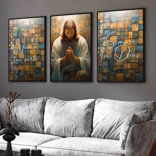Quadros Decorativos Jesus Cristo Frase Motivacional Moldura