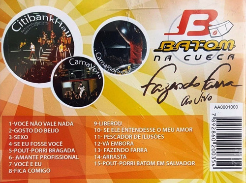 Cd Batom Na Cueca - Fazendo Farra Ao Vivo