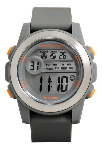 Reloj Eurotime Digital Crono Alarma Sumergible 100m Luz