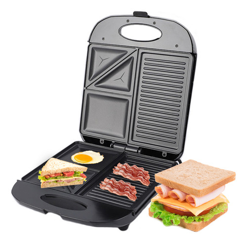 Máquina De Pan 1400w Grill Waffle Con Recubrimiento Antiadhe