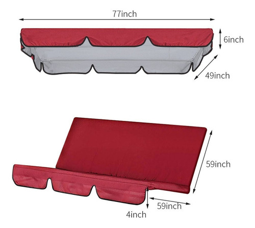 1 Juego De Fundas Para Toldo Para Columpio De Patio 2i,