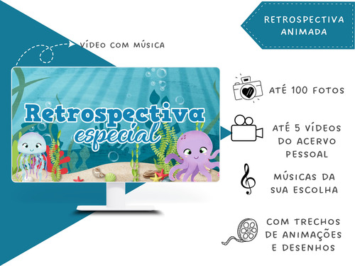 Retrospectiva Digital Animada Tema Fundo Do Mar - Menino Azul