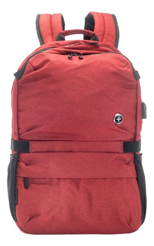 Mochila Porta Laptop Swiss Digital Apollo Sd7211-red Color Rojo Diseño De La Tela Liso