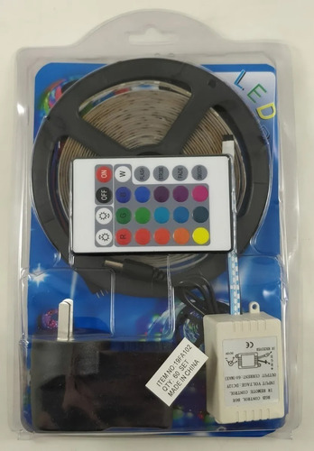 Imagen 2 de 7 de Tira Led Autoadhesiva Rgb 5 Mts Control Remoto Int/ext 2835
