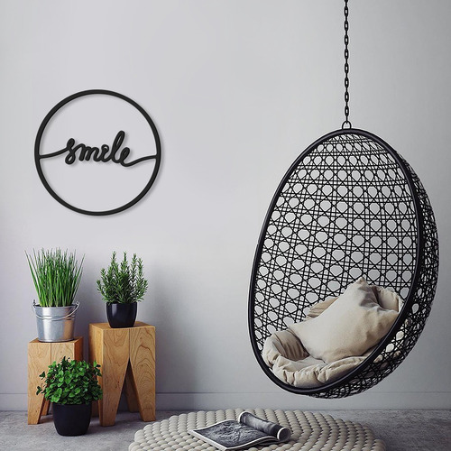 Imagen 2 de 3 de Cuadro Decorativo En Madera Calada Smile Mural Xl