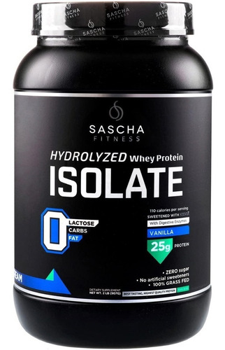 Suplemento en polvo Sascha Fitness  Hydrolyzed Whey Protein Isolate proteínas sabor vainilla en pote de 957g