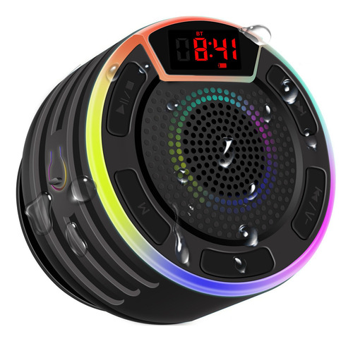 Altavoz Bluetooth Impermeable Pantalla Led Fm Ventosa Luz Mi