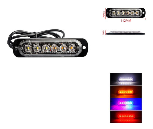 Coche Camión De Peligro 6 Led Lámpara Estroboscópica Con