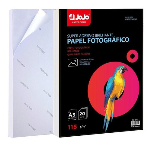 Jojo Paper A3 fotográfico de  400 folhas de 115g branco  por unidade