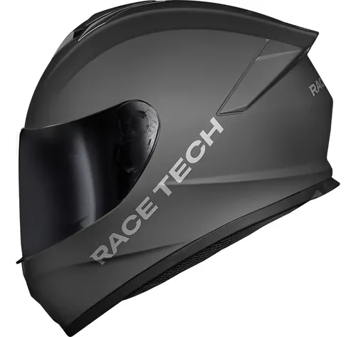 MLB 5386120118 Capacete Moto Race Tech Hit Monocolor Cinza Fosco JM