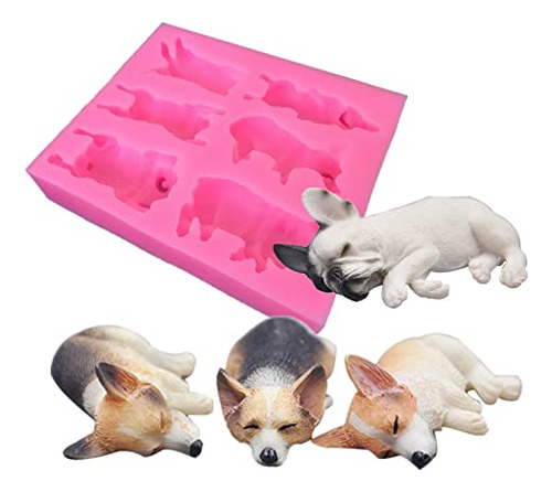 Molde De Silicona Para Fondant Para Tartas Con Perro Corgi Y