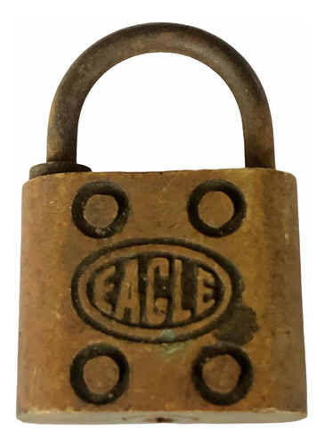 Pequeño Candado Antiguo Marca Eagle Sin Llaves