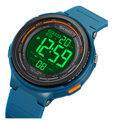 Reloj Digital Azul Resistente Al Agua Skmei Para Hombre Y Mu