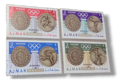 Estampillas Emiratos Arabes Ajman Olimpíadas México 1968