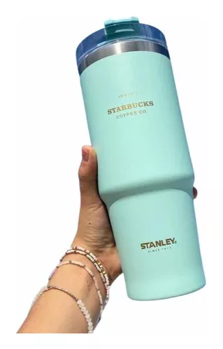 Termo Starbucks Stanley Negro Con Verde Brillante