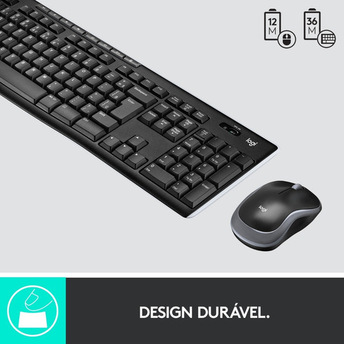 Combo Teclado E Mouse Sem Fio Mk270 Preto Logitech