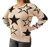 Comprar Sweater Cuello Redondo Con Estampa Estrellas De Bremer