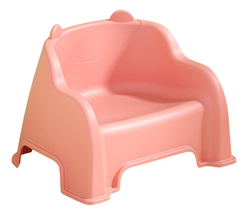 Taburete Pequeño Con Respaldo, Reposapiés Estable, Rosa