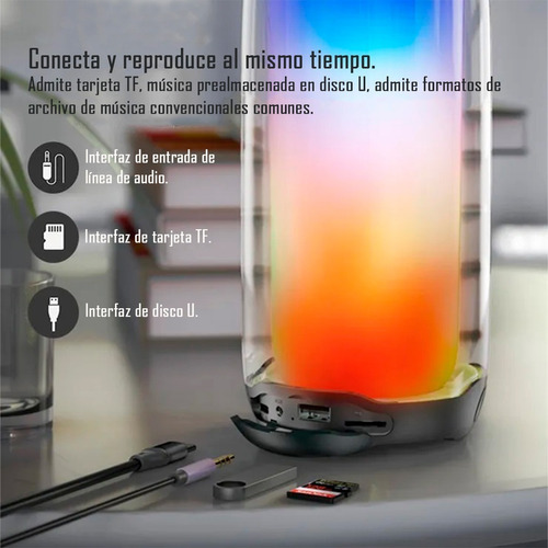 Imagen 2 de 9 de Parlante Rgb Speaker Bluetooth 5.0 Inalambrico Yesido Ysw09