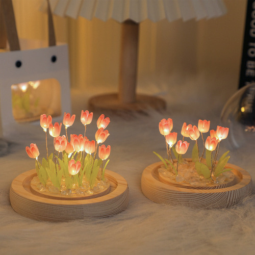 Decoración De Mesa Con Luz Nocturna De 16 Tulipanes.