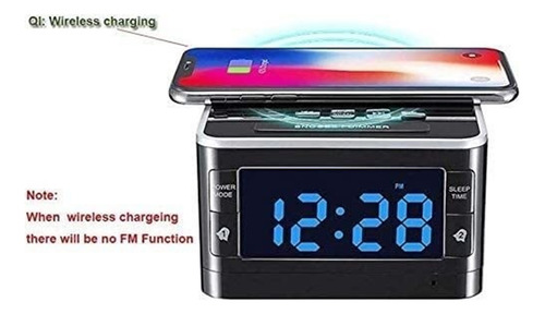 Reloj Despertador Con Altavoz Bluetooth Y Carga Inalámbrica