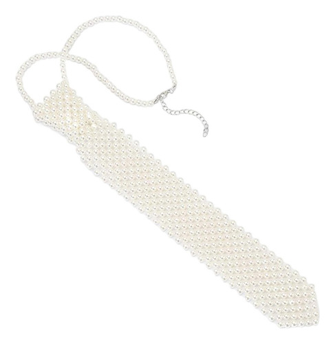 Collar De Perlas De Imitación Corbata Joyería Cadena
