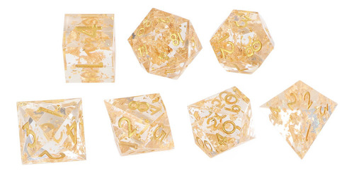 G Juego De Dados De Juego De Mesa, 7 Piezas, De Resina,