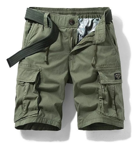 Shorts Cargo Para Hombre Con Bolsillos Sueltos 95% Algodón