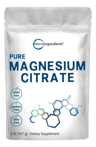 Micro Ingredientes Polvo De Citrato De Magnesio Puro 907 Gr